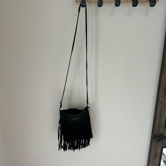 Roxy Black Fringe Crossbody Bag - Boho Style - Picture 10 of 10
